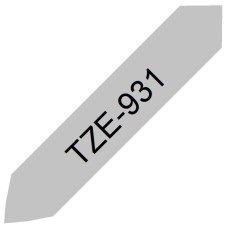 TZe931 12mm BLACK ON SILVER 8m BROTHER P-TOUCH TAPE