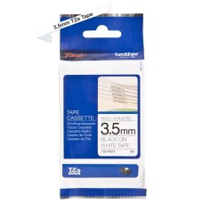 TZeN201 3.5mm Black On White Non-Laminated Tape
